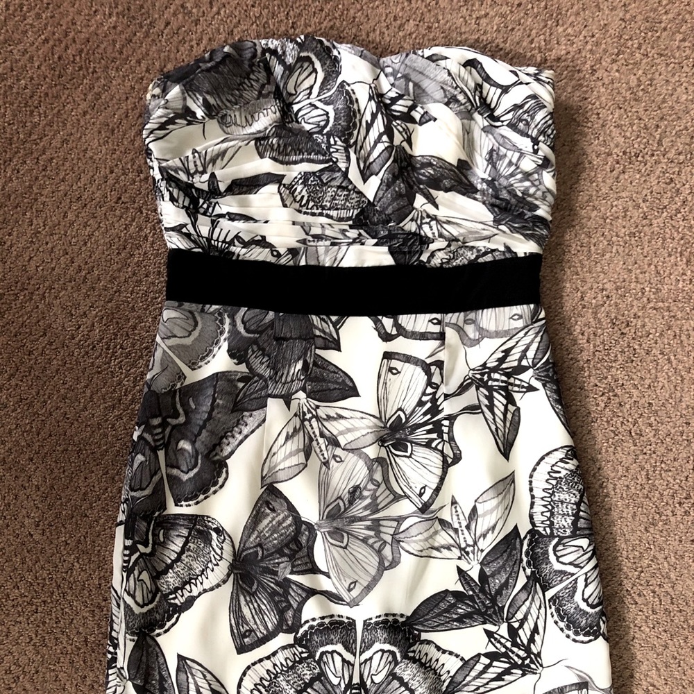 Black & White H&M Butterfly Print Cocktail Dress